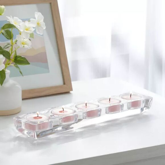 Room Essentials 5 Candelabra Tealight Candle Holder w/ candles - Picture 1 of 8